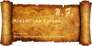 Miklóska Fatima névjegykártya